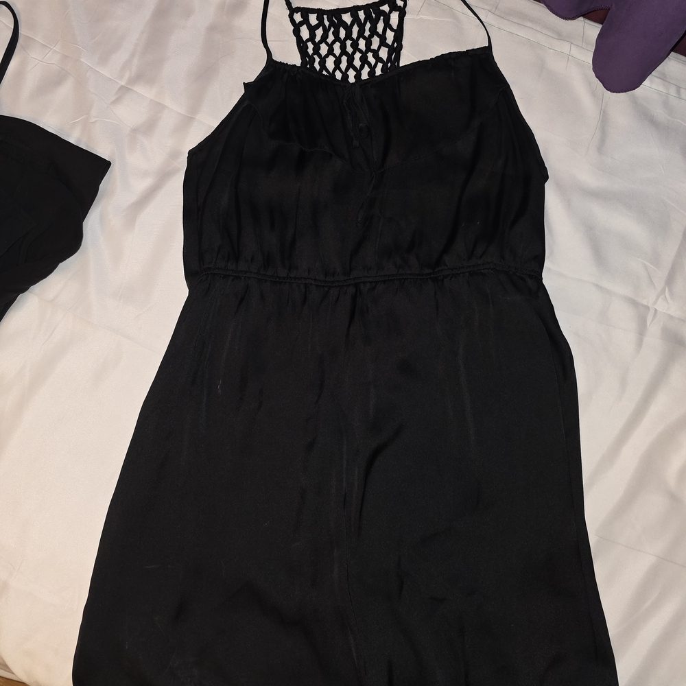 Xhilaration Black Dress with Crochet Detail